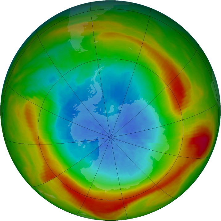 Antarctic ozone map for 06 October 1981